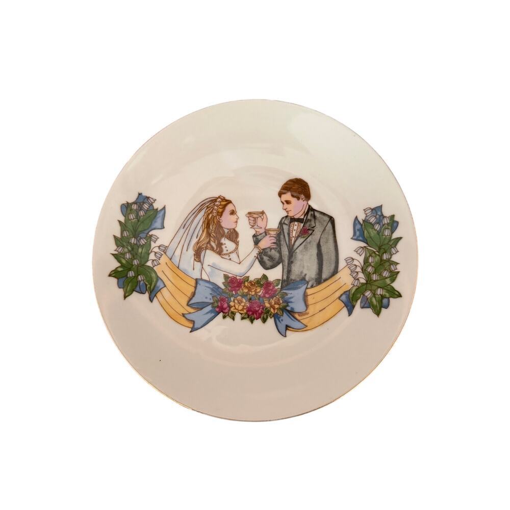 Vintage Chadwick 1956 Phyl And Jack Wedding Plate Miller Porcelain Japan